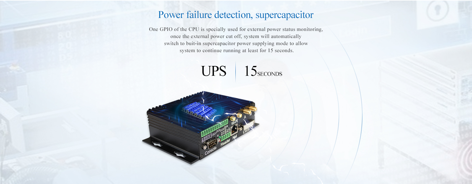 FCU1201 embedded computer Power failure detection,supercapacitor