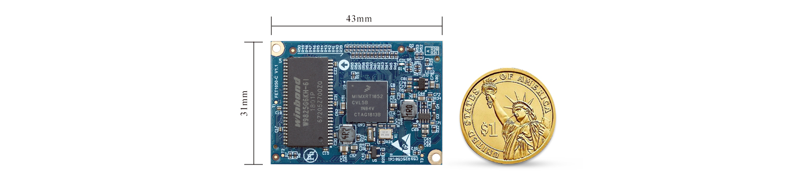 iMXRT1052 system on module/Single Board Computer size