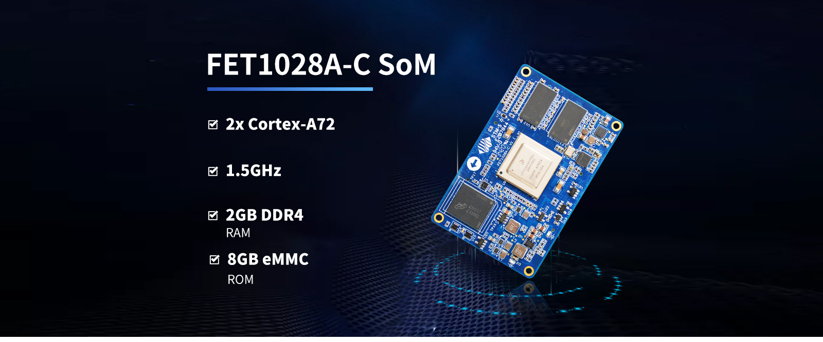 LS1028 single board computer(SBC) 2GB DDR4, 8GB eMMC