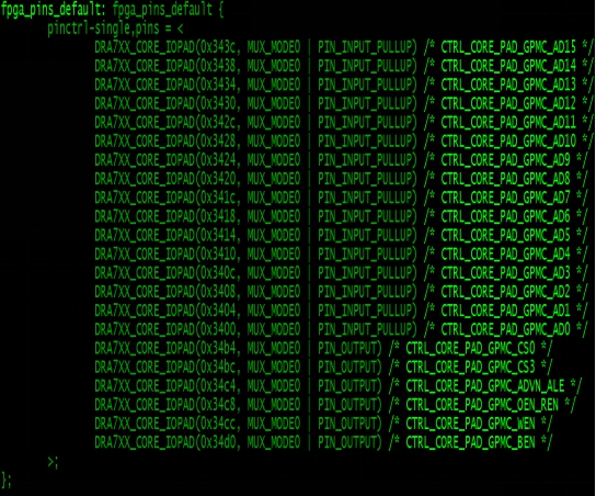GPMC pin configuring
