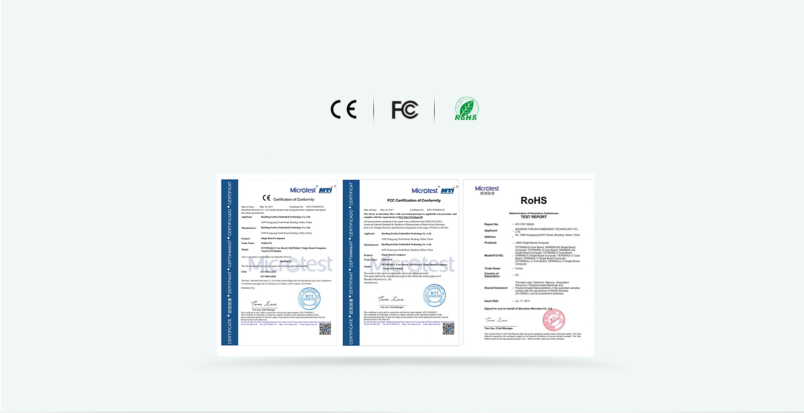 OKMX6Q-C development board CE FCC RoHS certified