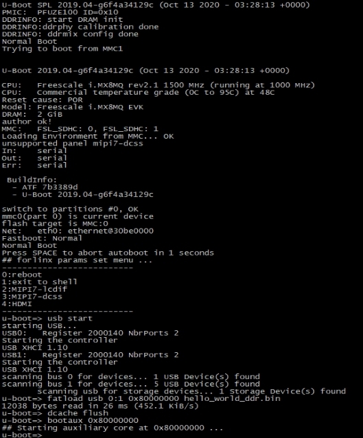 Execution of the terminal