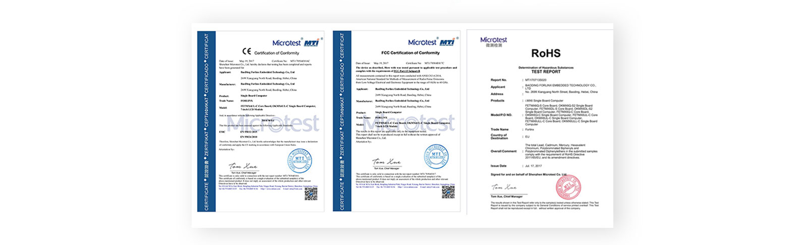 FETMX6UL-C core board Multiple certifications