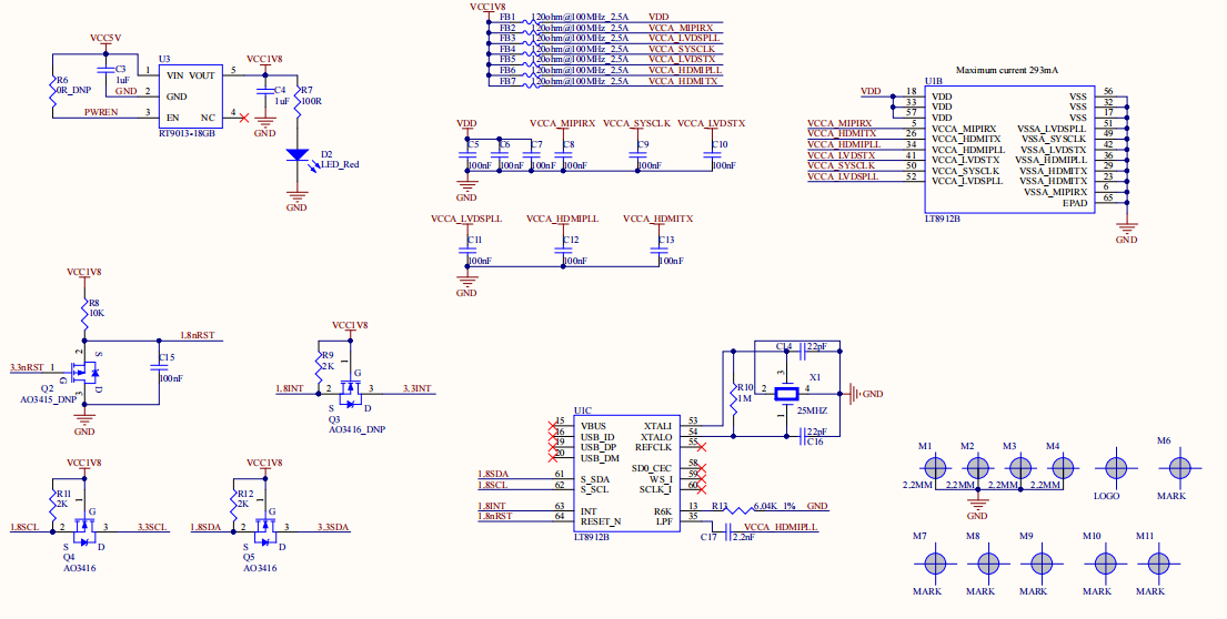 imx8m mini schematic of the HDMI-LVDS