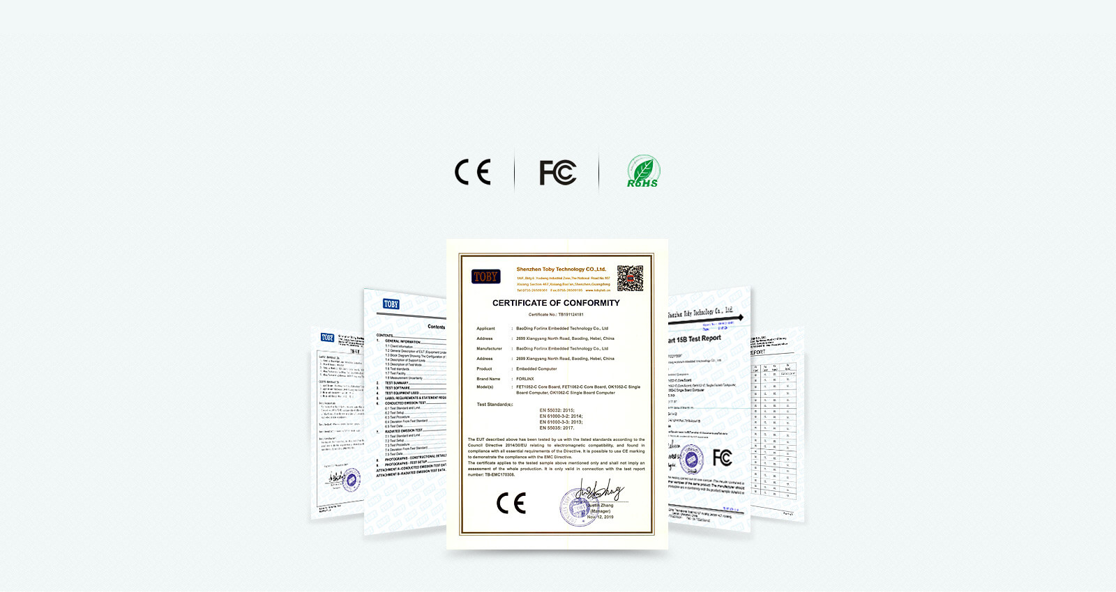 FET1052-C core board Multiple certifications