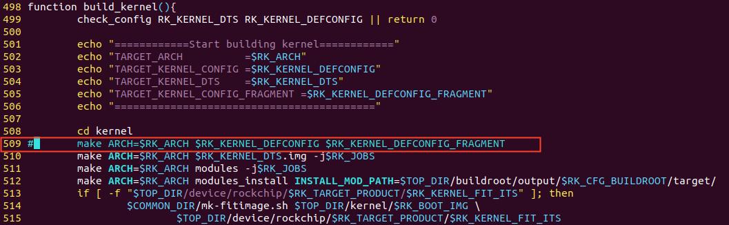 menuconfig configuration