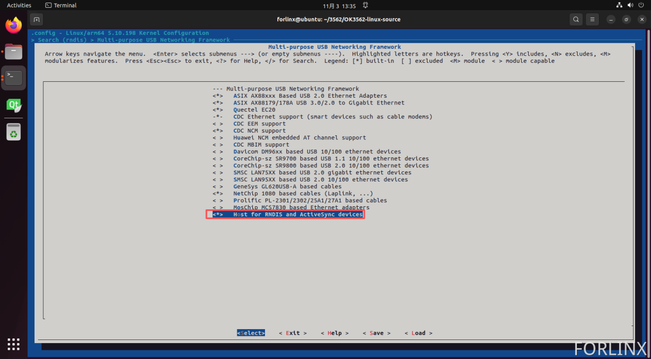 RK3562 device tree and kernel configuration modification screenshot 2