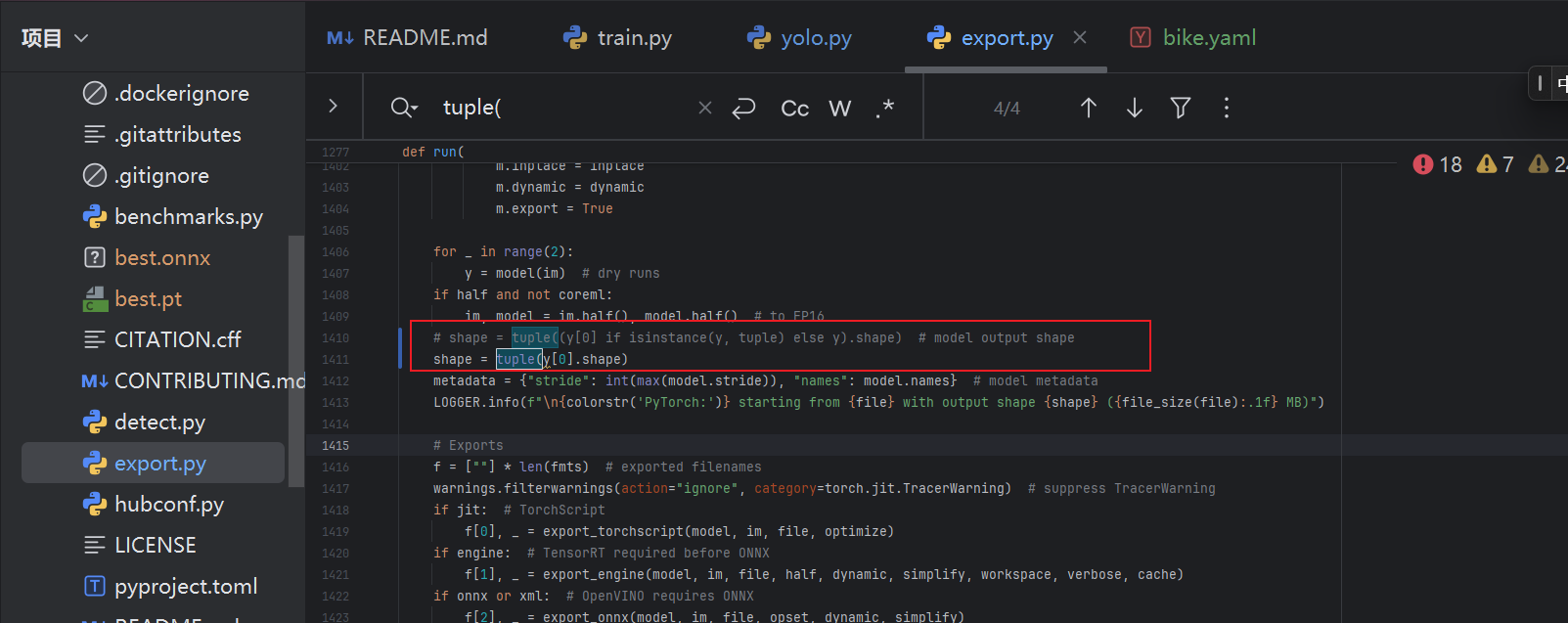 Modifying export script