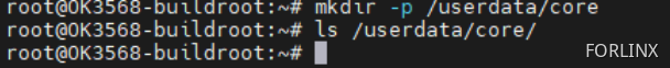 Creating a directory for core dump files on RK3568
