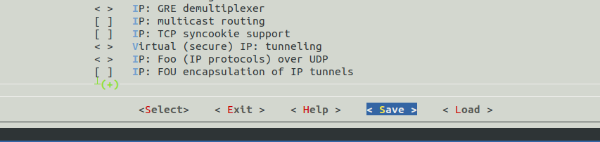 Saving the new kernel configuration