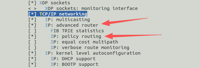 Selecting IP: policy routing option in the kernel configuration