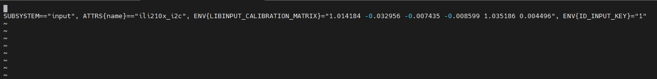 Configuring the LIBINPUT_CALIBRATION_MATRIX in the ws-calibrate.rules file