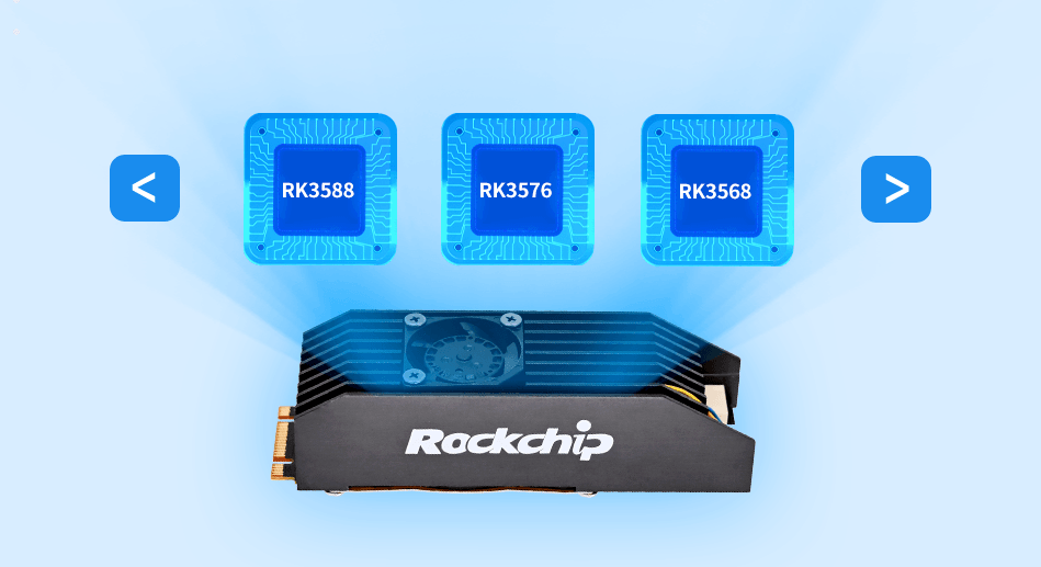 Rockchip RK182X series high-performance hardware computing card designed for hardware-accelerated local edge AI deployment