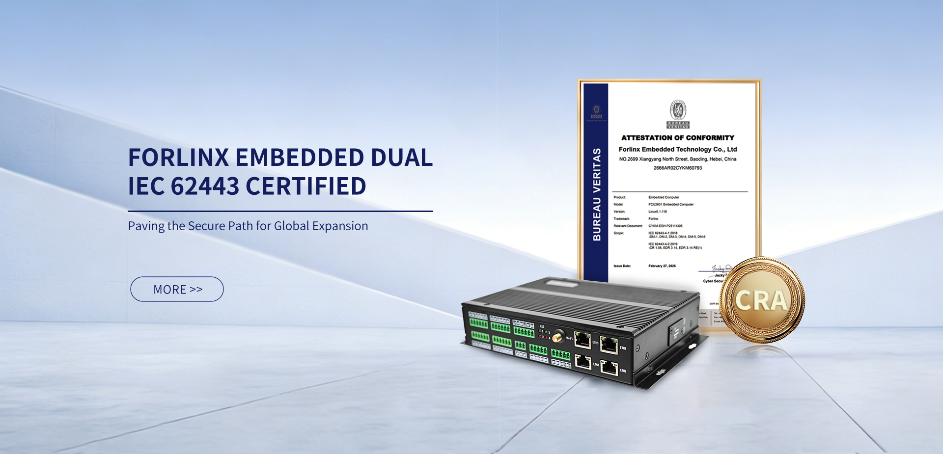 FORLINX EMBEDDED DUAL IEC 62443 CERTIFIED