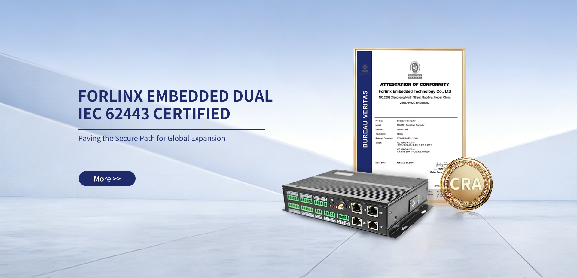 FORLINX EMBEDDED DUAL IEC 62443 CERTIFIED