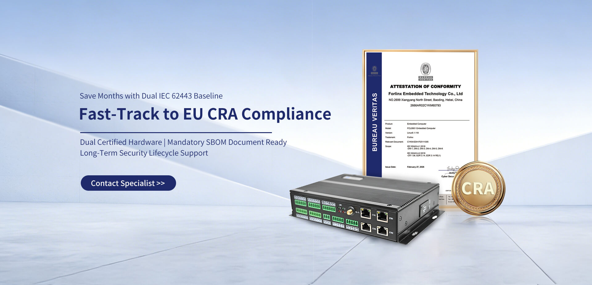 FORLINX EMBEDDED DUAL IEC 62443 CERTIFIED