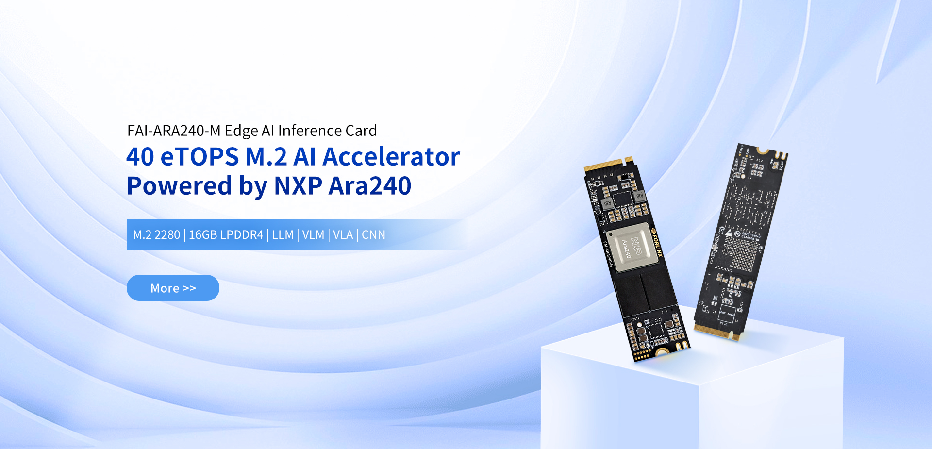 Forlinx FAI-ARA240-M Edge AI Accelerator global launch banner
